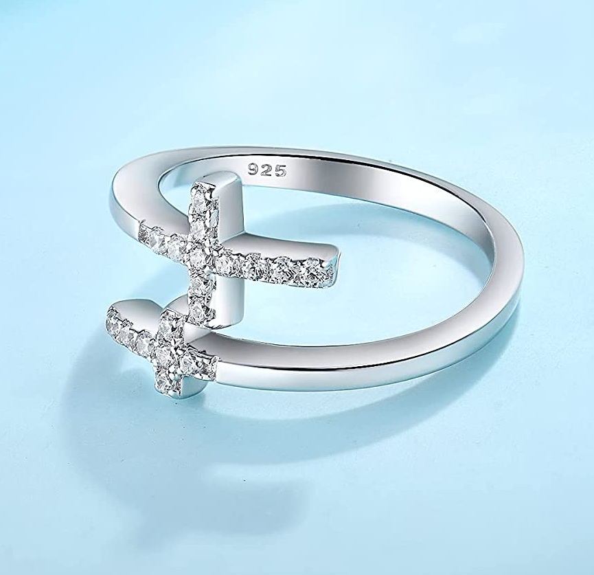Women Wedding Sterling Silver Zircon Ring